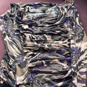 Escada stretch fine wool dress camouflage print midi dress